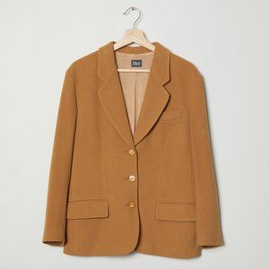 Vtg 80s Camel Cashmere Blazer M